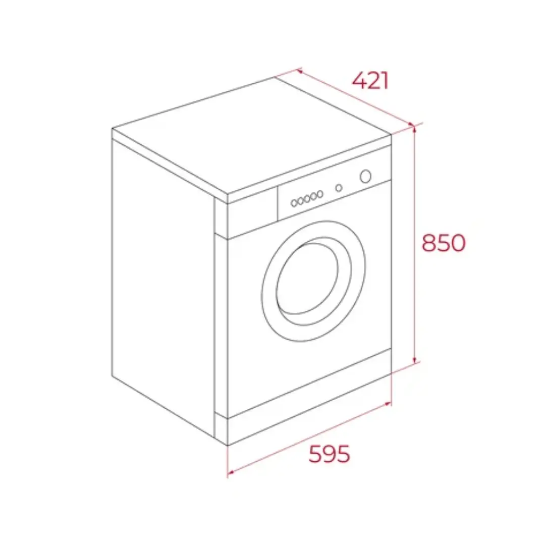 Dimensiones de la lavadora TEKA WMK-40740 en acero inoxidable con motor Inverter y 1200 rpm – Electrocash