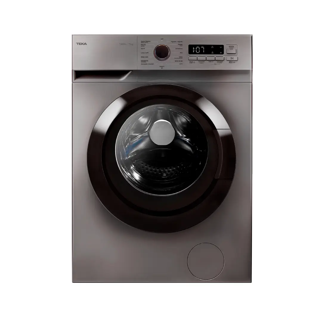 Lavadora TEKA WMK-40740 en color inox con capacidad de 7 kg, 1200 rpm, motor Inverter y función vapor – Clase A – Electrocash