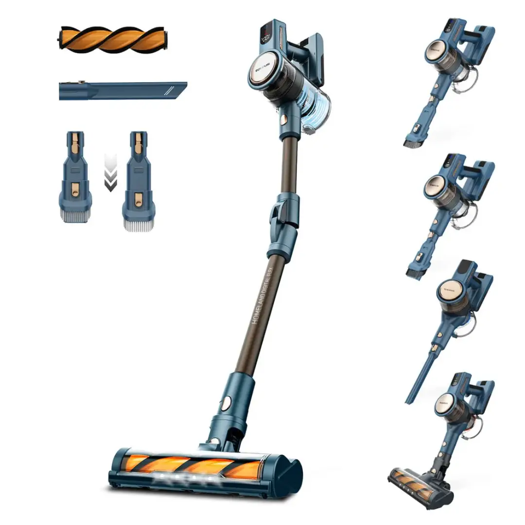 Imagen frontal del aspirador escoba Taurus Homeland Digital Flex con tubo articulado y diseño moderno – disponible en Electrocash