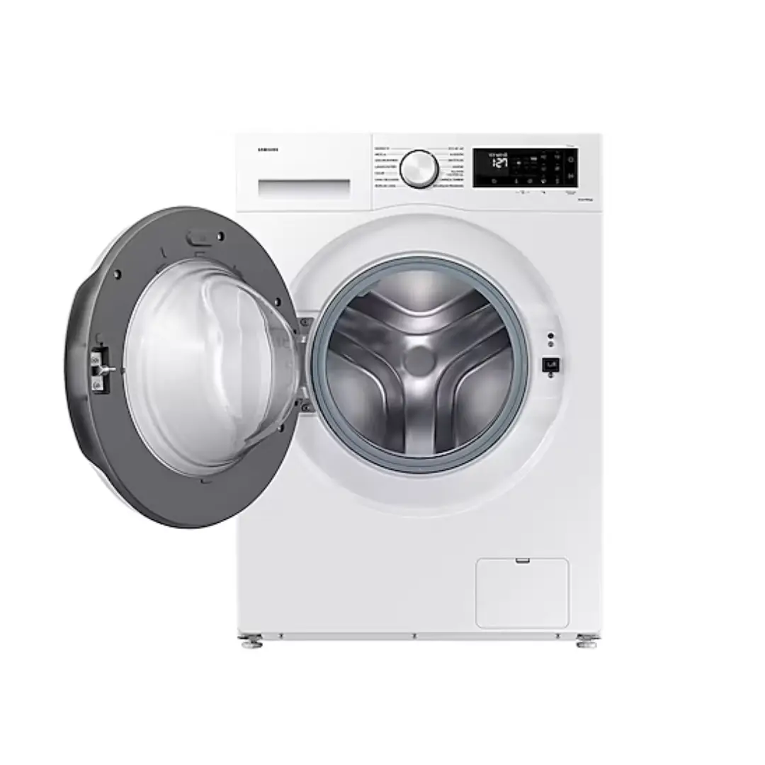 Vista interior del tambor de la lavadora Samsung WW-90CGC04TDTEEC con capacidad de 9 kg para un lavado óptimo – disponible en Electrocash