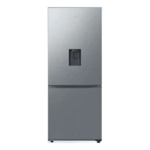 Imagen frontal del frigorífico combi Samsung RB-50DG632ES9EF en acero inoxidable, diseño elegante y gran capacidad – disponible en Electrocash