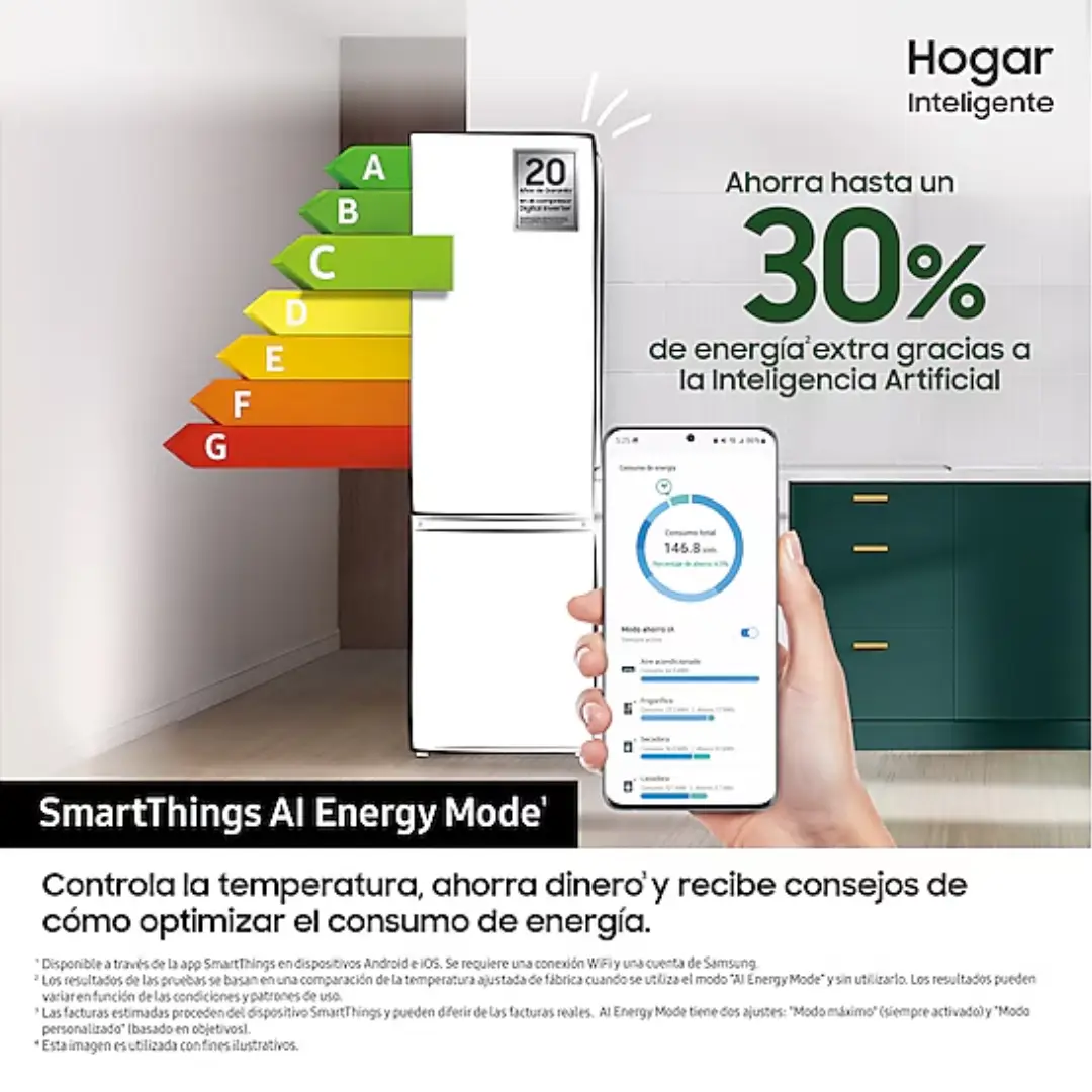Imagen de la etiqueta de consumo energético del frigorífico Samsung RB-38C776CS9/EF con clasificación Clase C – disponible en Electrocash