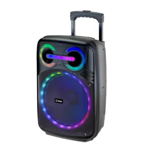 Altavoz portátil tipo trolley ELCO PDT-1523 con altavoz de 15 pulgadas, 80W, micrófono inalámbrico y conexión inalámbrica – Electrocash