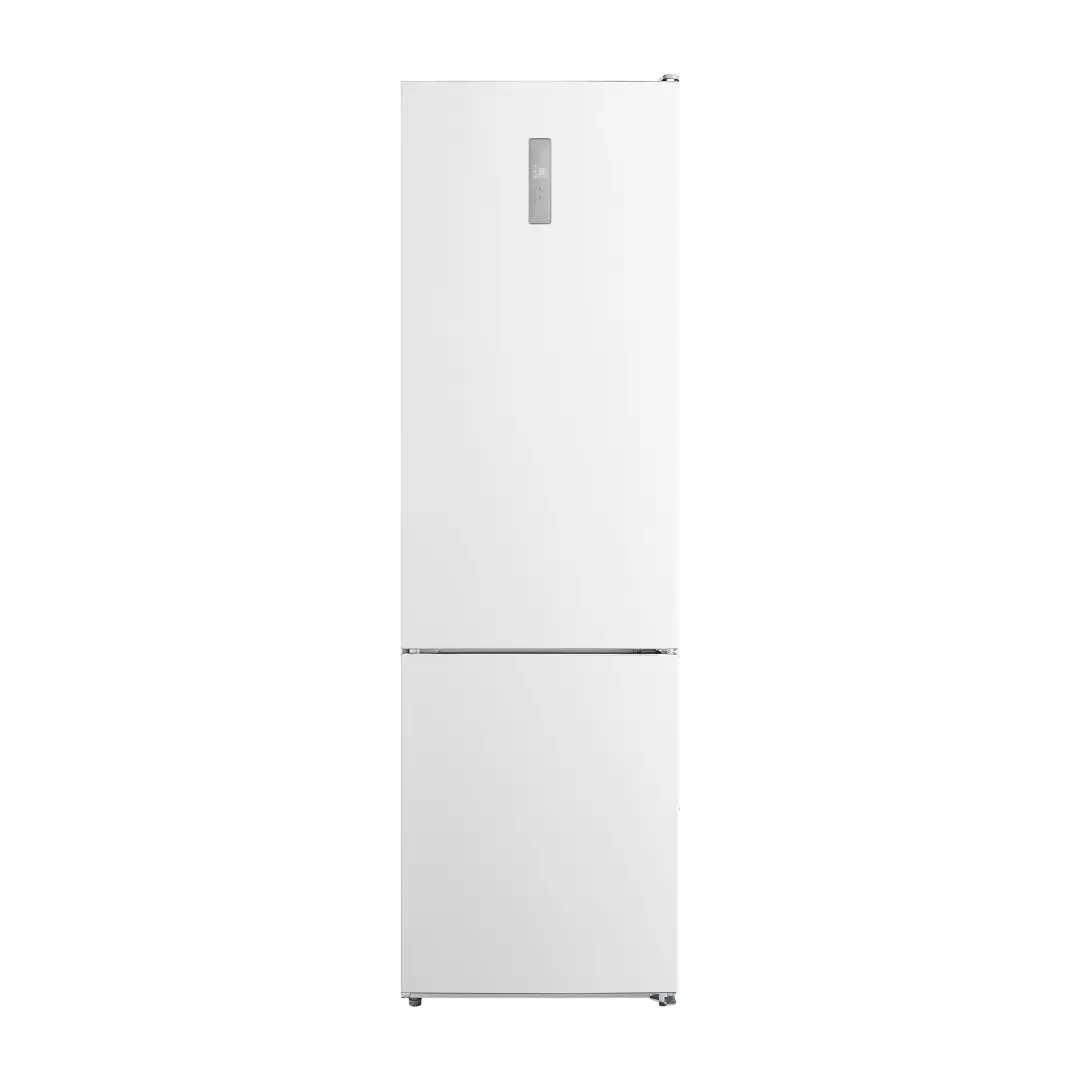 Imagen frontal del frigorífico combi Teka NFL-4300 en color blanco, con diseño moderno y líneas rectas.