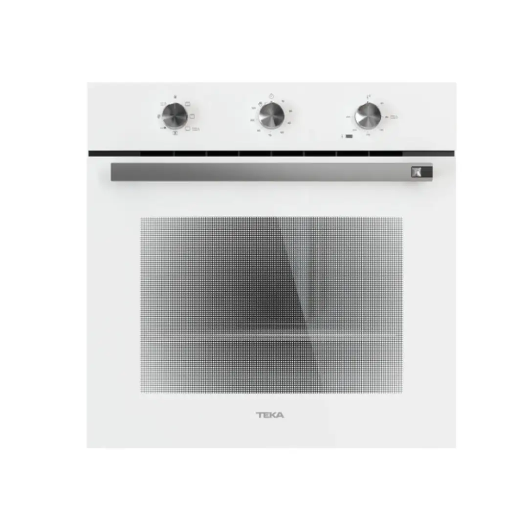 Imagen principal del horno multifunción Teka HSB-6150WH en cristal blanco, con 70 litros de capacidad y tecnología HydroClean.