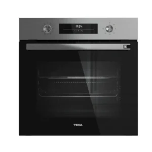 Imagen frontal del horno multifunción Teka HSB-6466 AIFRY en acabado inox, con eficiencia A+ y función HydroClean – disponible en Electrocash.