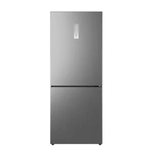 Imagen principal del frigorífico combi TCL RP417BXE0 en color inox, con 417 litros, tecnología No Frost, motor Inverter y diseño moderno.