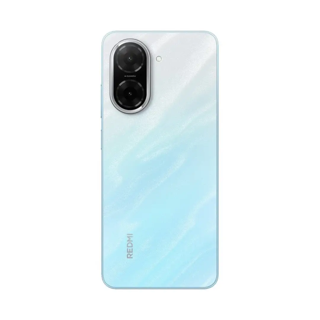 Imagen de la parte trasera del Xiaomi Redmi A5 Azul Océano mostrando la cámara principal de 32 MP y el acabado brillante del diseño, disponible en Electrocash.