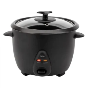 Imagen principal de la arrocera JATA JEAR-2528 mostrando su diseño compacto y capacidad de 2,8 L, ideal para cocinar arroz de manera rápida y eficiente con 1000 W de potencia.