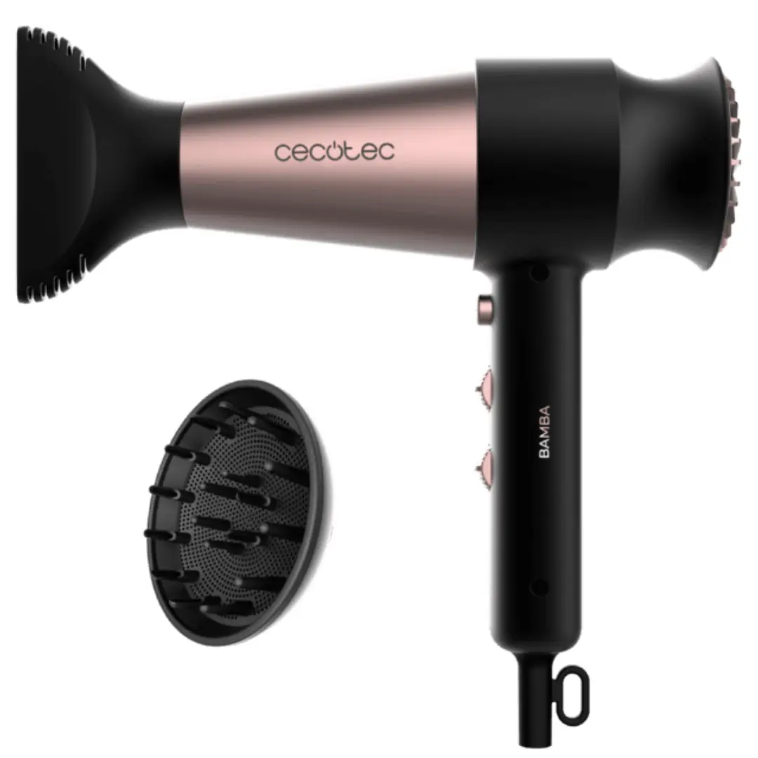 Imagen principal del secador de pelo Cecotec Retro Ionicare 04410 con diseño retro, 2000W de potencia, motor brushless, tecnología de iones reales y difusor incluido.