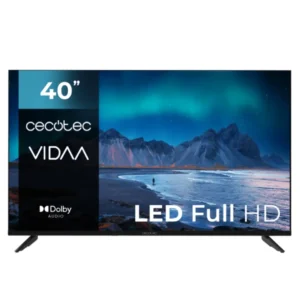 Imagen frontal del televisor LED 40" A5 ALF50040 Cecotec mostrando su pantalla Full HD, compatibilidad con Dolby y funciones Smart TV, disponible en Electrocash.