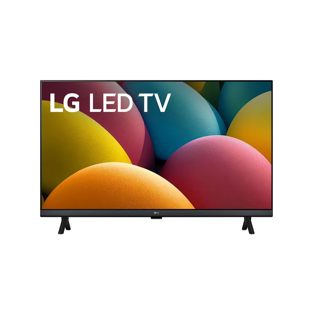 Imagen frontal del LG LED 32" modelo 32LR60006LA, mostrando su diseño compacto, resolución Full HD y tecnología HDR10 Pro con procesador α5 AI Gen6, disponible en Electrocash.