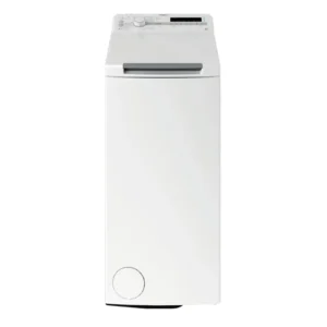 Imagen frontal de la lavadora de carga superior Whirlpool TDLR-7220SS EU, con capacidad de 7 Kg, centrifugado a 1200 rpm y eficiencia energética Clase E, disponible en Electrocash.