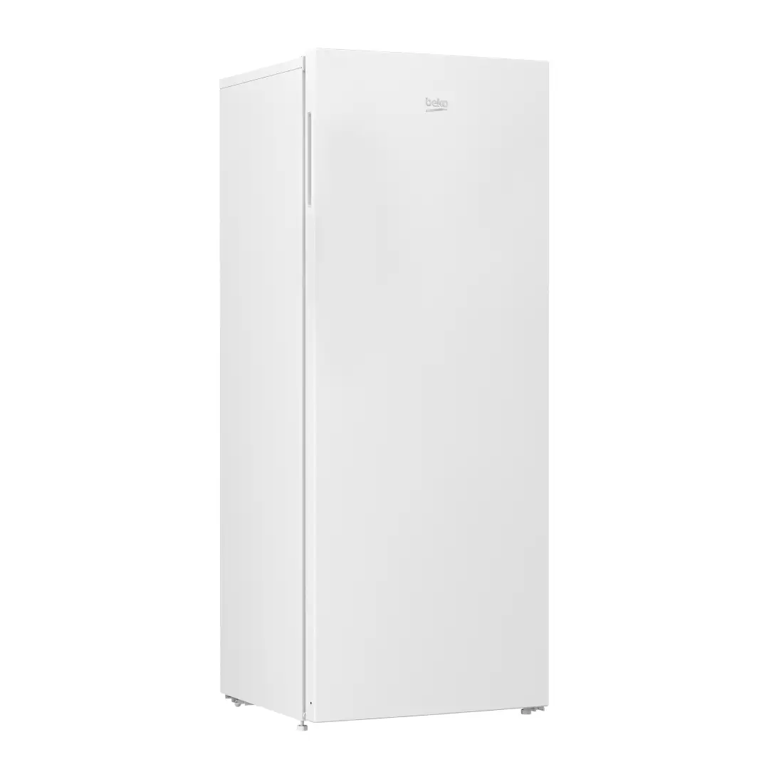 Imagen lateral del frigorífico Beko RSSA-290M41WN, mostrando su perfil, grosor y acabado en color blanco, disponible en Electrocash.