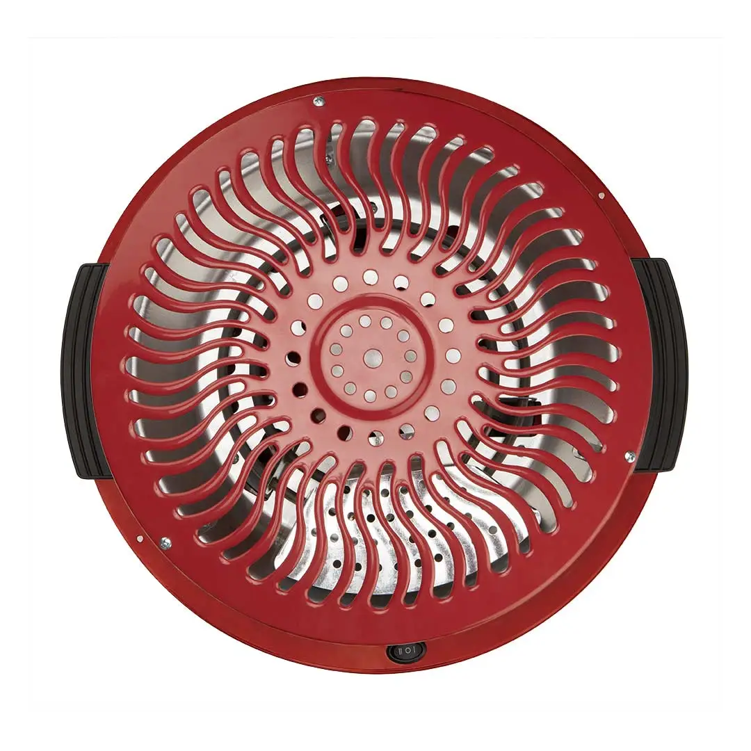 Imagen superior del brasero eléctrico BR-90 Orbegazo, mostrando la disposición de las resistencias y diseño compacto, disponible en Electrocash.