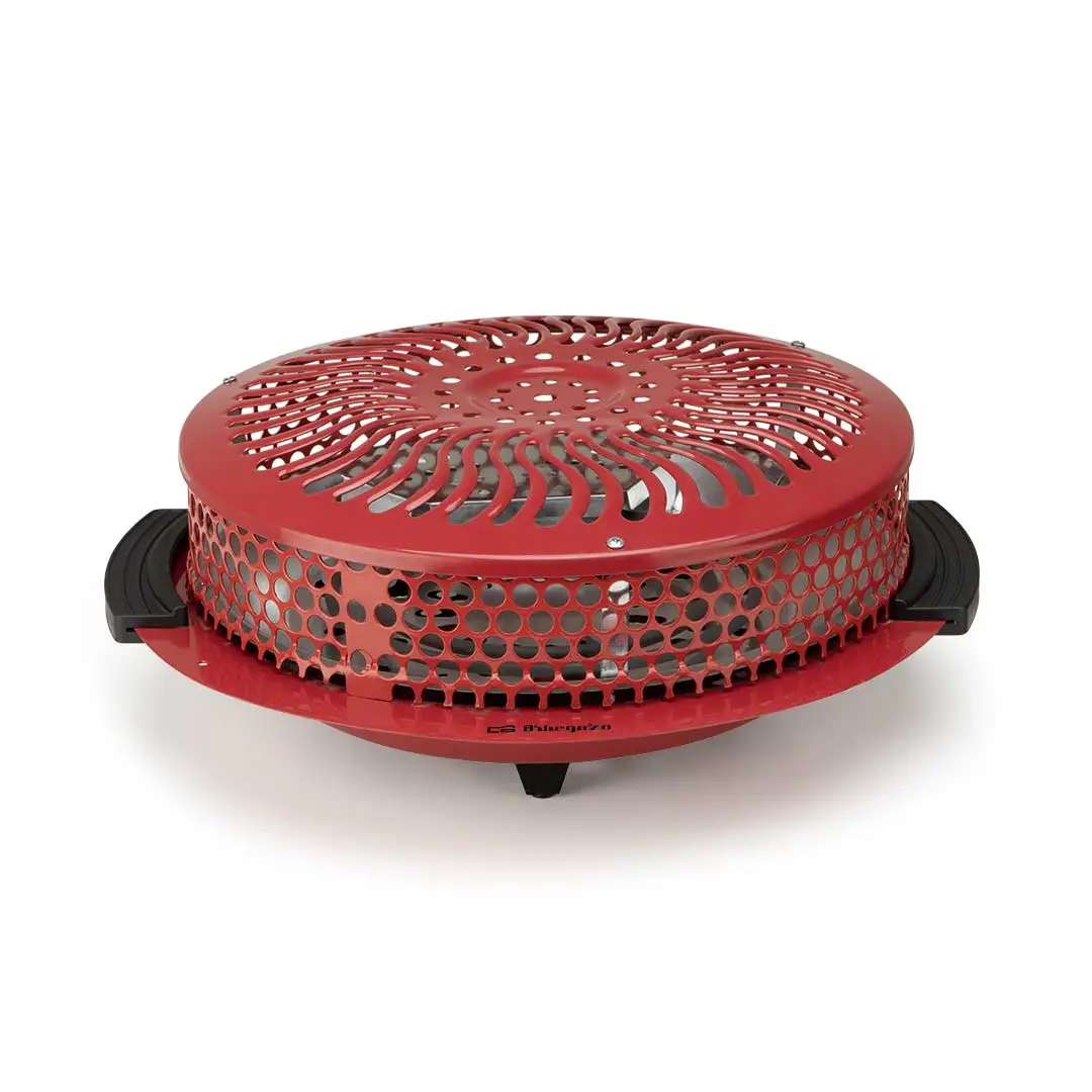 Imagen frontal del brasero eléctrico BR-90 Orbegazo de 900 W, compacto, eficiente y seguro, ideal para calentar estancias pequeñas, disponible en Electrocash.