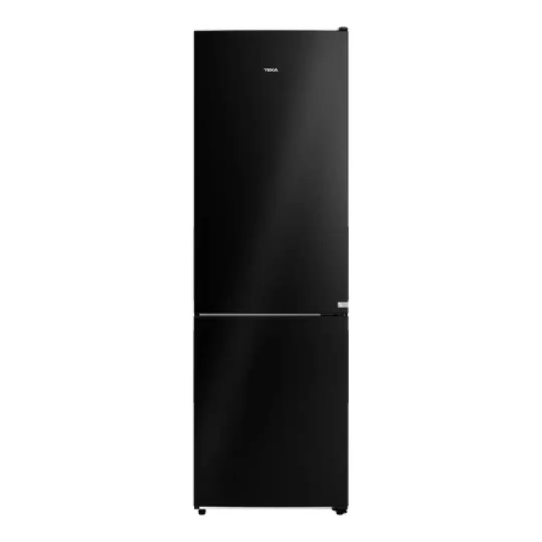 Imagen frontal del frigorífico combinado Teka RBF-44630BK en color negro, con 188 cm de altura, tecnología Inverter y sistema Total No Frost, disponible en Electrocash.