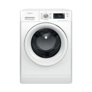 Imagen principal de la lavadora Whirlpool FFB-9489 WV SPT en color blanco, con 9 Kg de capacidad, 1400 rpm y motor Inverter eficiente, disponible en Electrocash.
