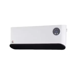 Imagen frontal del split cerámico de baño Cecotec TS-22 FM, con potencia de 2200W, diseño compacto y mando a distancia incluido para un control cómodo y seguro, disponible en Electrocash.