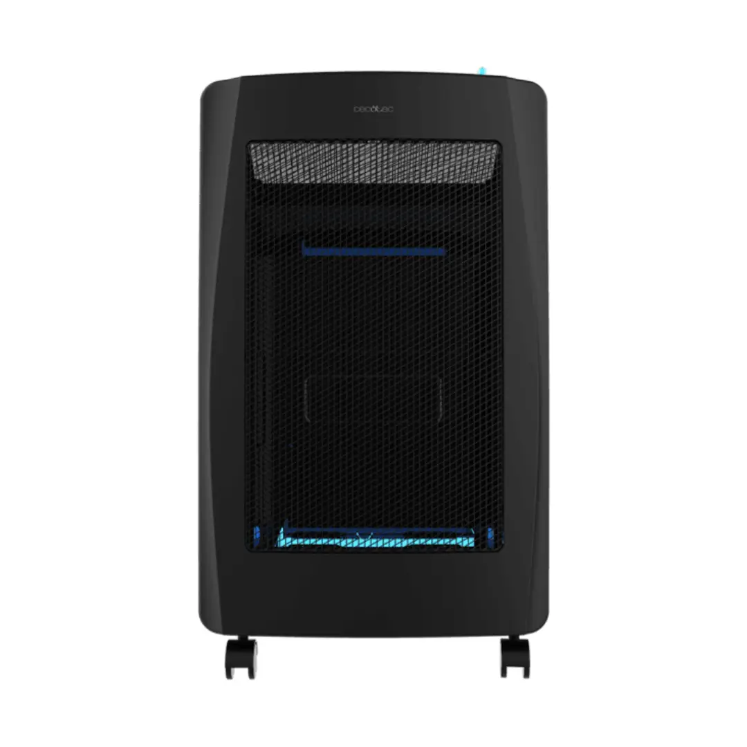 Imagen frontal de la estufa de gas ReadyWarm 4200 de 4,2 kW, portátil, potente y segura, ideal para calentar estancias medianas, disponible en Electrocash.