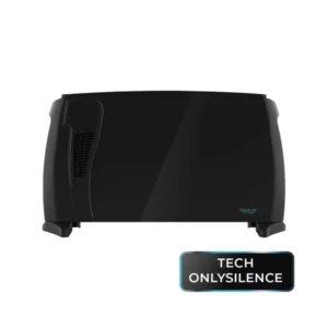 Imagen frontal del convector Cecotec ReadyWarm 6600 Turbo Convection Plus, con potencia de 2000W, ideal para calentar estancias de hasta 20 m², diseño moderno y seguro, disponible en Electrocash.