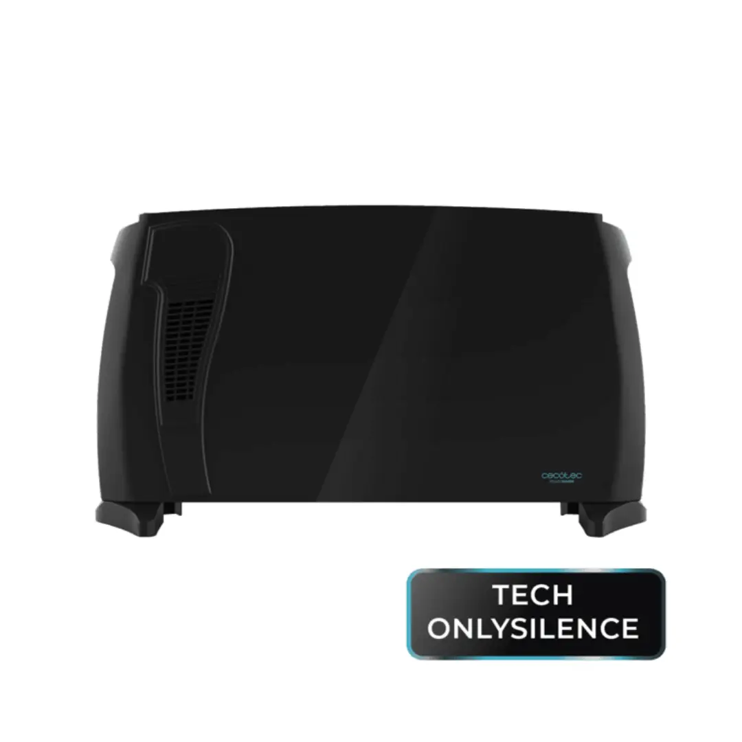Imagen frontal del convector Cecotec ReadyWarm 6600 Turbo Convection Plus, con potencia de 2000W, ideal para calentar estancias de hasta 20 m², diseño moderno y seguro, disponible en Electrocash.