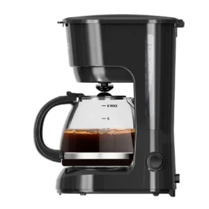 Imagen frontal de la cafetera de goteo Solac CF-4037 Coffee 4 You Mini en color negro, con capacidad para 6 tazas y potencia de 600W, diseñada para preparar café fresco y aromático de manera rápida y sencilla, disponible en Electrocash.