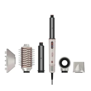Imagen del cepillo moldeador Solac MD-7406 Blast Style Pearl, con control digital de temperatura y diseño avanzado para lograr un peinado profesional sin dañar el cabello, disponible en Electrocash.