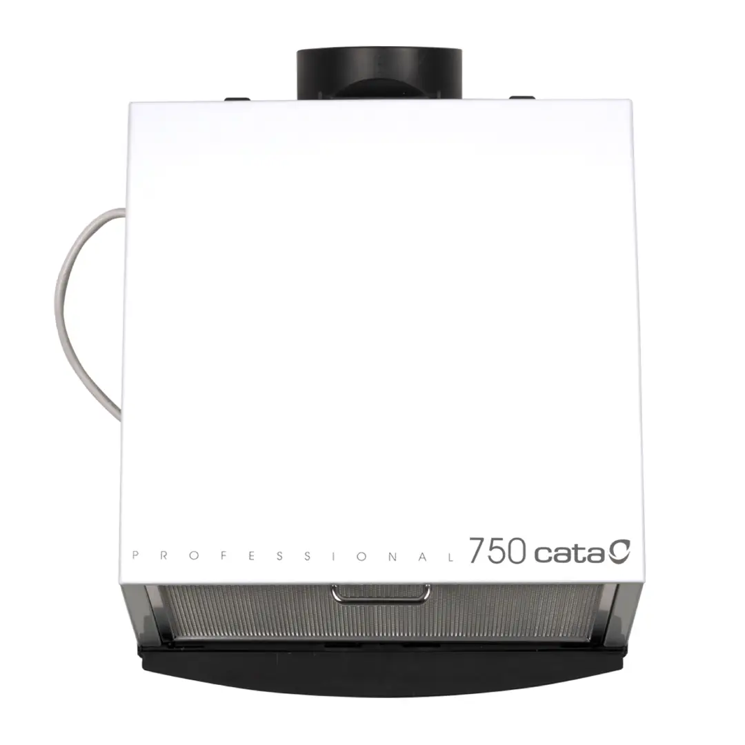 Extractor profesional Cata 750 L en color blanco con 35 cm de altura y alto rendimiento de extracción. Ideal para eliminar humos y olores de la cocina de manera eficiente — disponible en Electrocash.