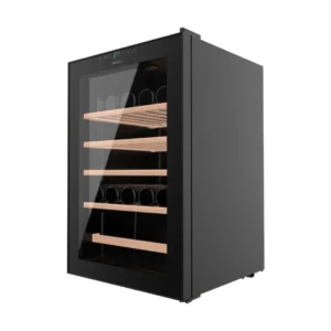 Vinoteca Cecotec GrandSommelier 4850 Black Compressor en color negro, con capacidad para 48 botellas, sistema de refrigeración por compresor silencioso, panel LED táctil y diseño elegante para una conservación óptima del vino – disponible en Electrocash.