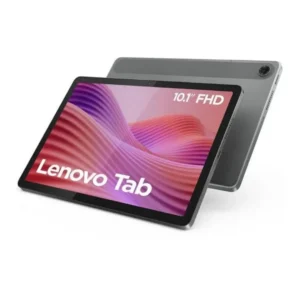 Imagen frontal de la tablet Lenovo Tab M10 10.1" en color Luna Grey con 4GB de RAM, 64GB de almacenamiento, conectividad Wi-Fi y sistema Android 14.