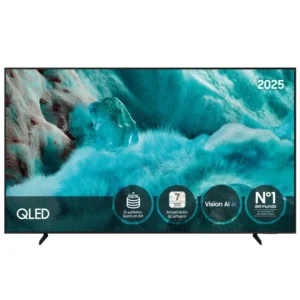 Televisor Samsung QLED TQ-85Q7FAAUXXC de 85 pulgadas con resolución 4K, tecnología HDR10+ y funciones Smart TV. Diseño moderno con pantalla grande para una experiencia inmersiva — disponible en Electrocash.