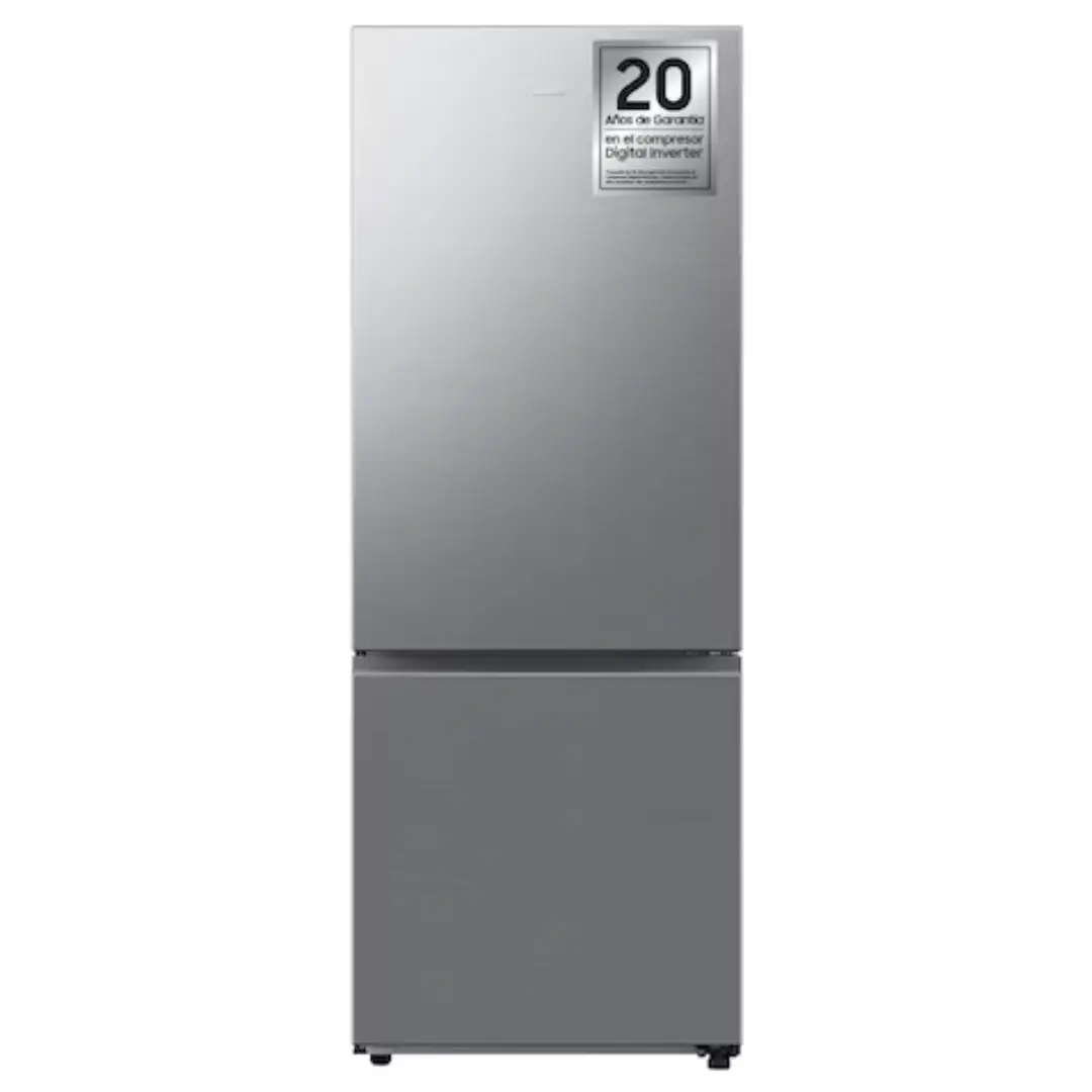 Frigorífico combi Samsung RB-53DG703DSS9EF en acabado inox con 203 cm de altura y 75 cm de ancho. Tecnología No Frost, sistema Metal Cooling y conectividad WiFi SmartThings con eficiencia energética Clase D — disponible en Electrocash.