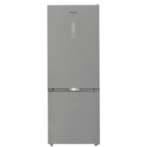 Frigorífico combi Whirlpool WHK2-6493 X5E en acabado inoxidable con altura de 192 cm y ancho de 70 cm. Capacidad total de 490 litros, tecnología No Frost y cajón especial para frutas y verduras — disponible en Electrocash.