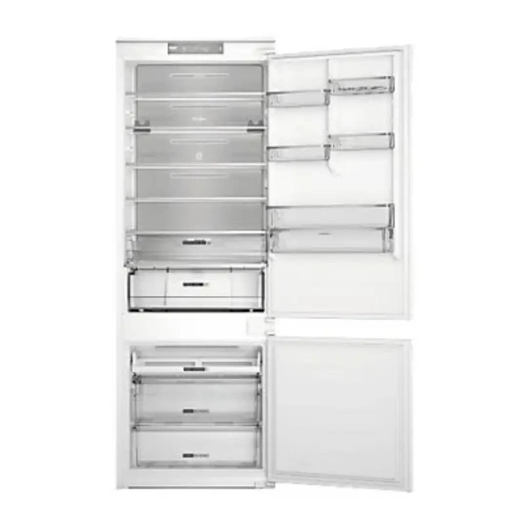 Frigorífico combi de integración Whirlpool WH-SP70 T121 en color blanco con capacidad total de 394 litros, tecnología No Frost y eficiencia energética Clase E — disponible en Electrocash.
