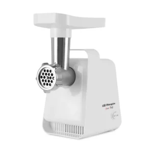 Picadora de carne Orbegozo MP-2000 con potencia de 600 W, 2 cuchillas afiladas, 3 discos de acero inoxidable y accesorios para embutidos, ideal para preparar carnes, salchichas y recetas caseras con resultados profesionales – disponible en Electrocash.