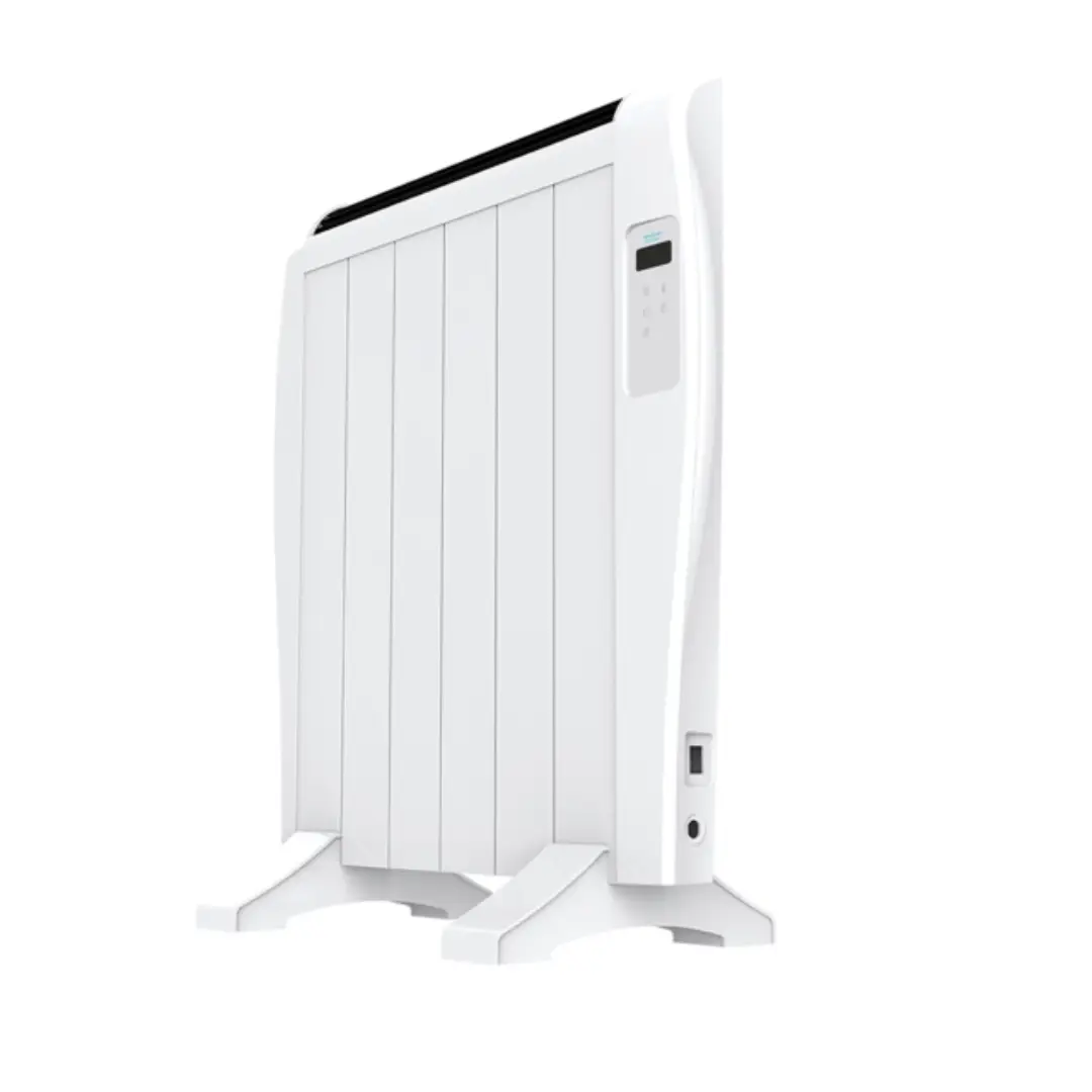 Vista lateral del emisor térmico Cecotec Thermal 1200 Connected con conectividad WiFi, pantalla digital, termostato programable y diseño eficiente de 6 elementos calefactores, disponible en Electrocash.