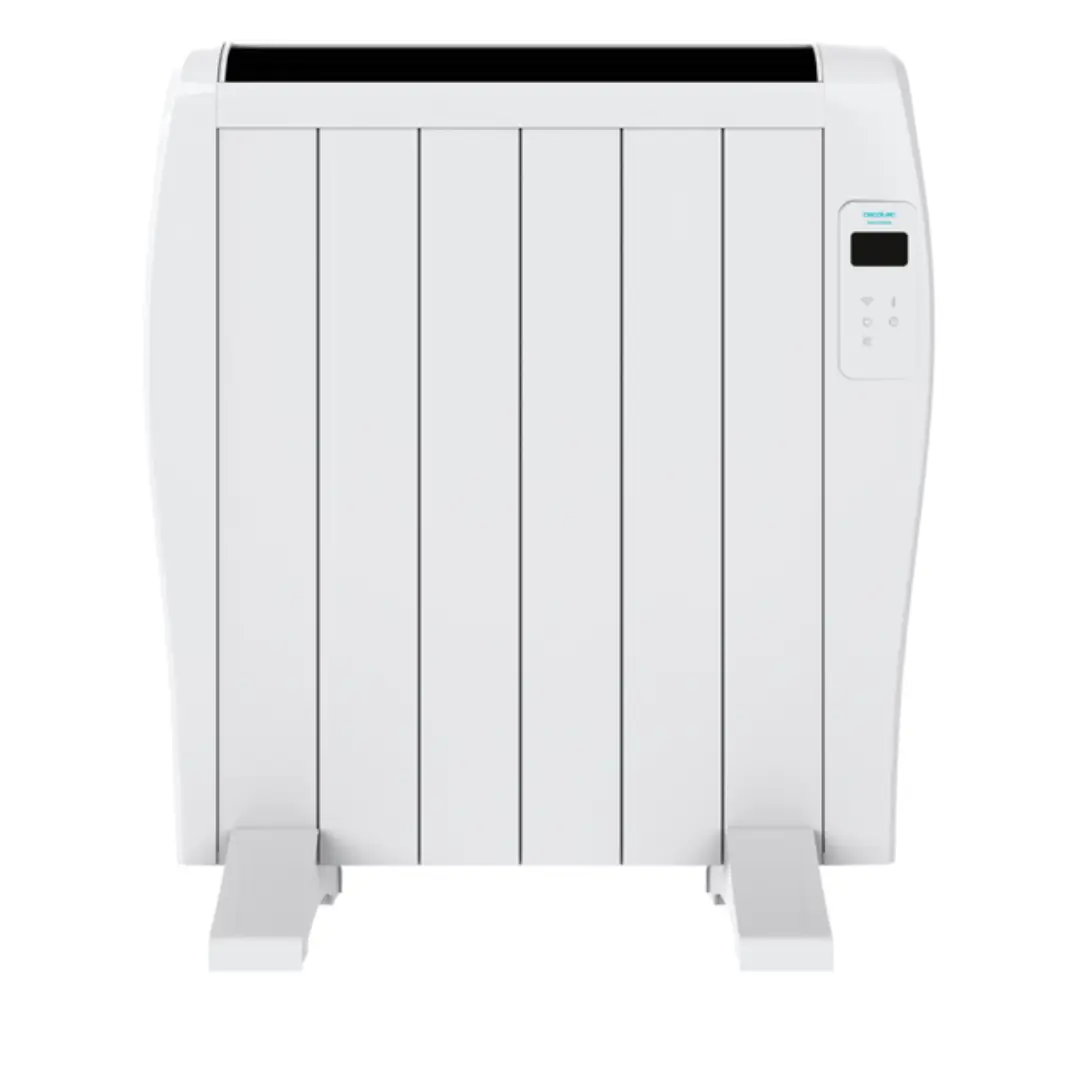 Emisor térmico Cecotec Thermal 1200 Connected de 900W con WiFi, 6 elementos de aluminio y diseño moderno en color blanco, ideal para calentar estancias de hasta 10 m², disponible en Electrocash.