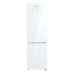 Frigorífico combi Johnson JRC-201EN2GW en color cristal blanco, con tecnología Total No Frost, motor Full Inverter y display LED en la puerta, diseño elegante de 201 cm de altura y gran eficiencia energética – disponible en Electrocash.