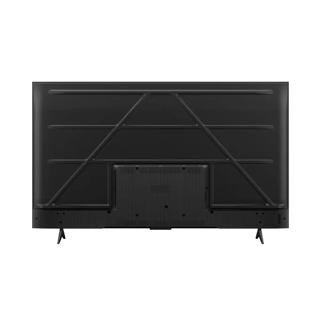 Vista trasera del televisor TCL 55P6K de 55 pulgadas, mostrando el panel posterior, rejillas de ventilación y soportes VESA para montaje en pared — disponible en Electrocash.