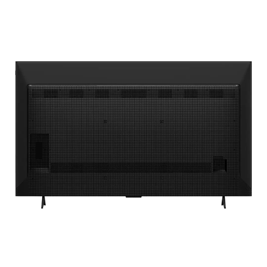 Vista trasera del TCL 75P7K de 75 pulgadas mostrando el panel posterior, rejillas de ventilación y compatibilidad con soporte VESA para montaje en pared — disponible en Electrocash.