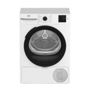 Secadora Beko BM3T-38220WB de 8 kg con bomba de calor y alta eficiencia energética, diseño moderno en color blanco, ideal para un secado cuidadoso y económico – disponible en Electrocash.
