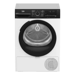 Secadora Beko BM3T-49240W con capacidad de 9 kg, tecnología de bomba de calor y motor Inverter, ofreciendo un secado eficiente, silencioso y cuidadoso con las prendas – disponible en Electrocash.