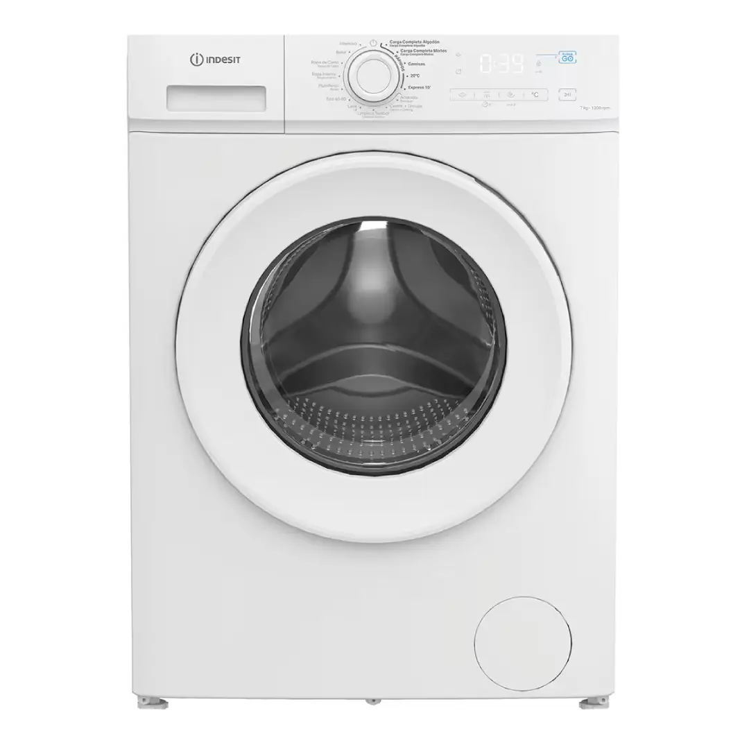 Lavadora Indesit IMA-752 MY TIME blanca con capacidad de 7 kg y 1200 rpm, diseño silencioso, eficiente y de bajo consumo energético Clase B, ideal para el uso diario – disponible en Electrocash.