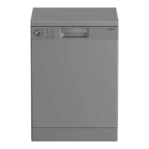 Lavavajillas Indesit IN2FE 13DT9S en color inoxidable, capacidad para 13 cubiertos y eficiencia energética Clase E. Diseño frontal clásico con mando mecánico — disponible en Electrocash.