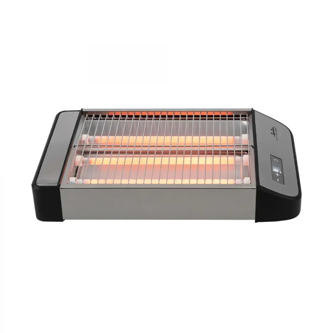 Tostador plano JATA JETT-1590 en acero inoxidable, potencia 1000W y 6 niveles de tostado. Imagen principal del tostador.