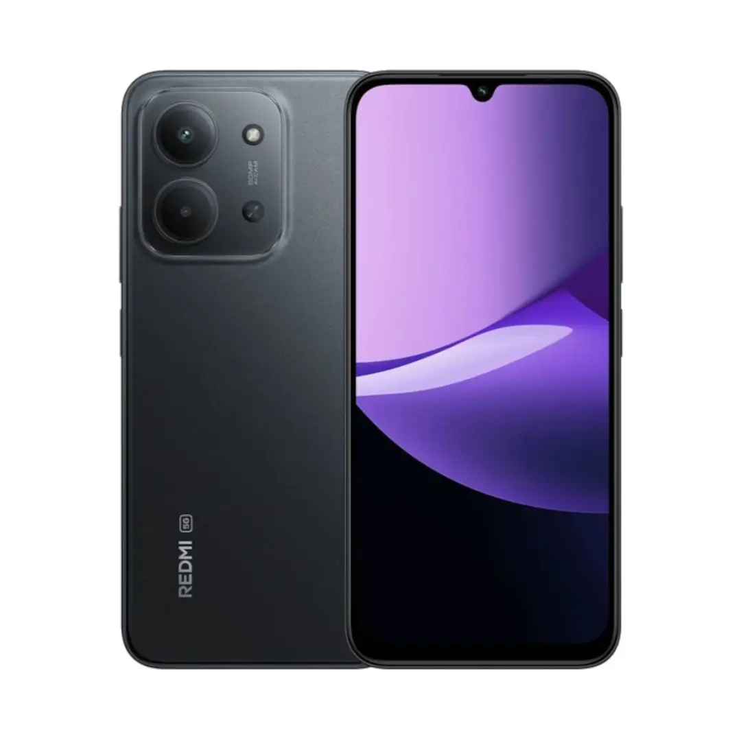Smartphone Xiaomi Redmi 15C 5G en color negro con 4 GB de RAM, 128 GB de almacenamiento y pantalla de 6,90 pulgadas. Compatible con redes 5G y gran autonomía — disponible en Electrocash.