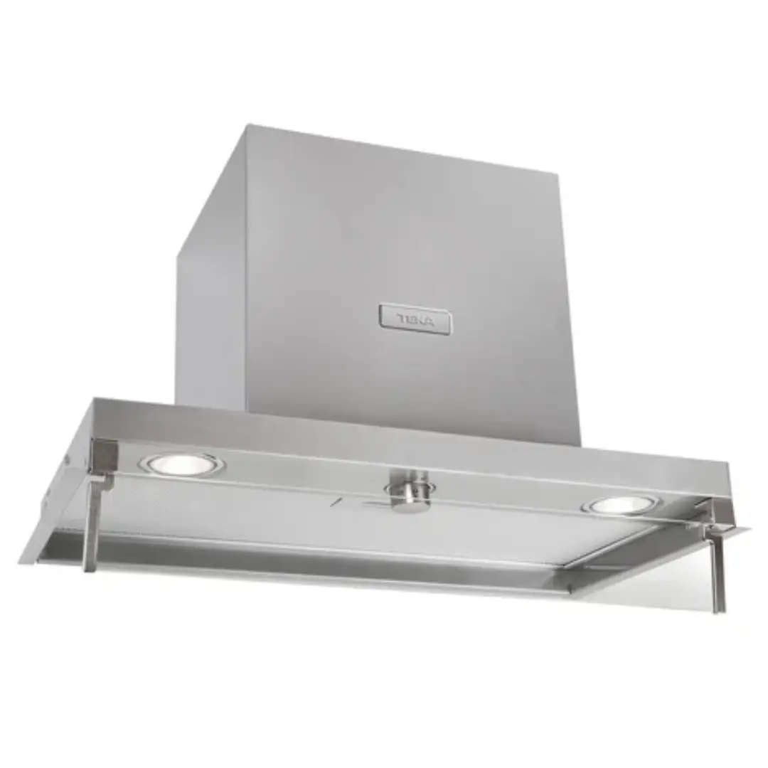 Imagen frontal de la campana de integración Teka 66750 en acabado inox, con 60 cm de ancho y eficiencia energética Clase A.