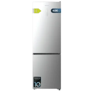 Frigorífico combi Cecotec Bolero CoolMarket 456 en acero inoxidable, capacidad 456 L, eficiencia energética Clase C, display digital, diseño moderno y elegante para cocinas contemporáneas.