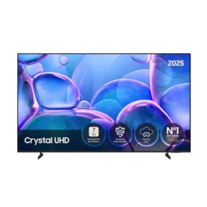 Imagen frontal del televisor LED Samsung TU-65U7025FKXXC de 65 pulgadas, con resolución 4K y funciones Smart TV, mostrando su diseño moderno y pantalla de gran tamaño.